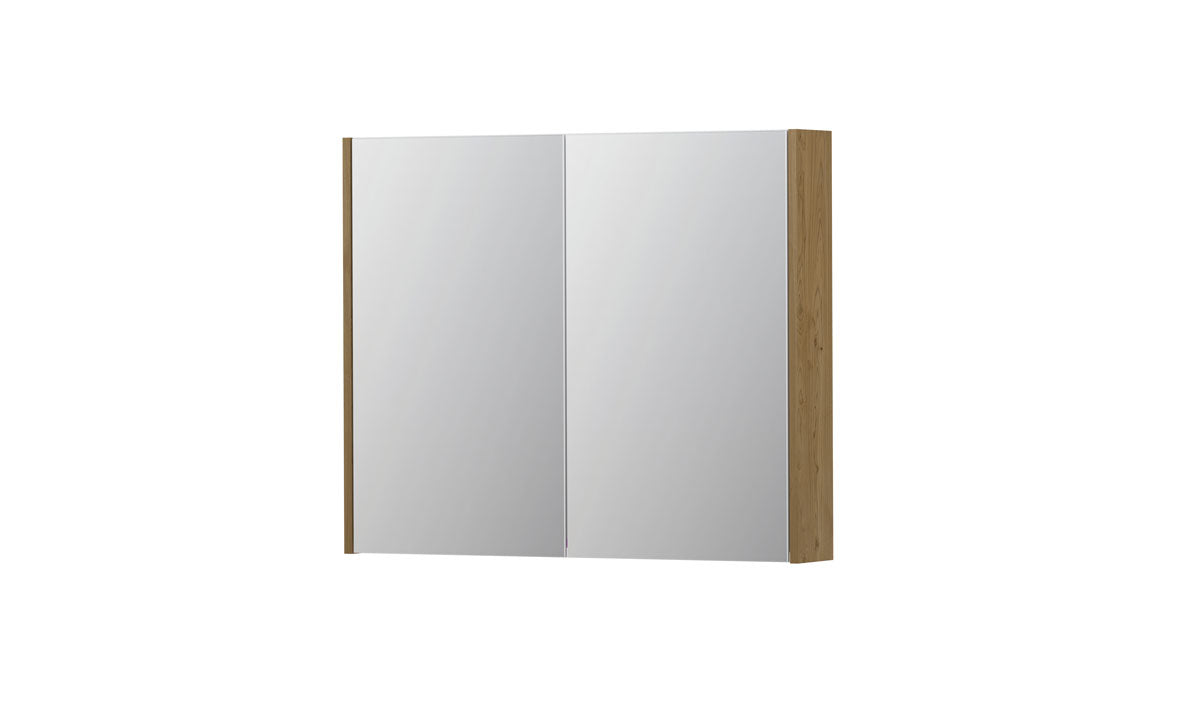 Ink SPK2 spiegelkast 2 deuren - 90x74cm - fineer natur