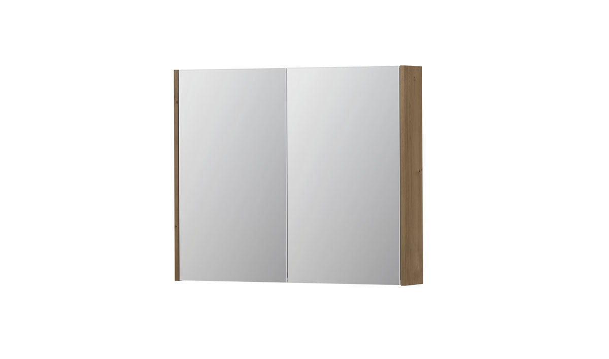 Ink SPK2 spiegelkast 2 deuren - 90x74cm - fineer ash grey