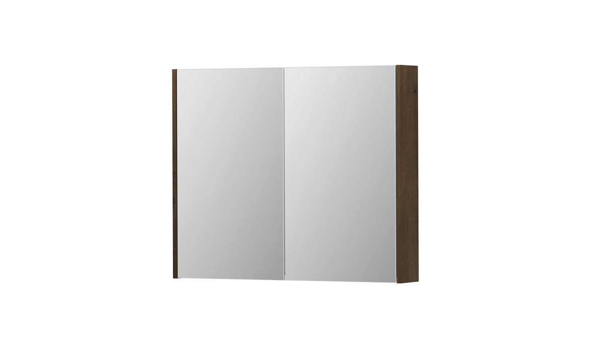 Ink SPK2 spiegelkast 2 deuren - 90x74cm - fineer chocolate
