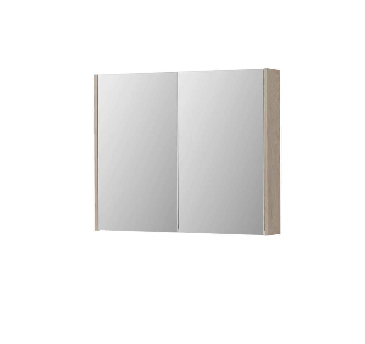 Ink SPK2 spiegelkast 2 deuren - 90x74cm - ivoor eiken