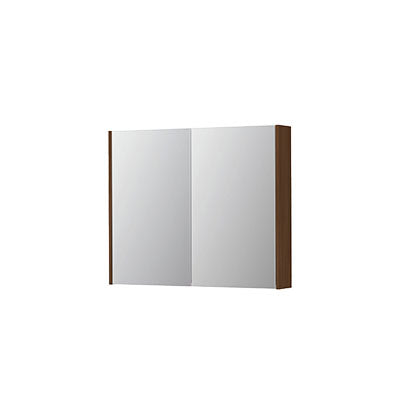 Ink SPK2 spiegelkast 2 deuren - 90x74cm - warm walnoot