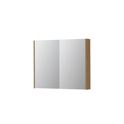 Ink SPK2 spiegelkast 2 deuren - 90x74cm - blank eiken