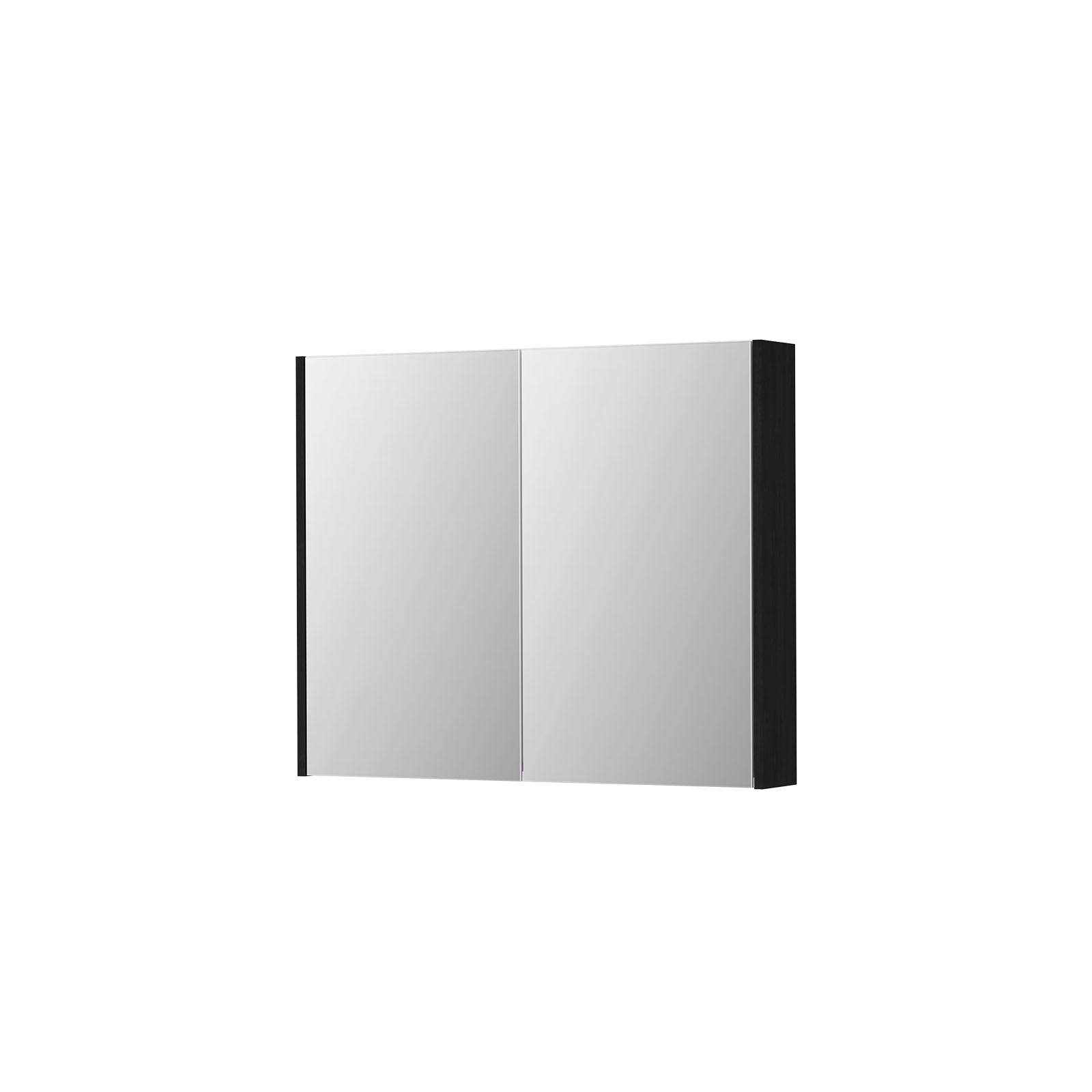 Ink SPK2 spiegelkast 2 deuren - 90x74cm - fineer matt intens black