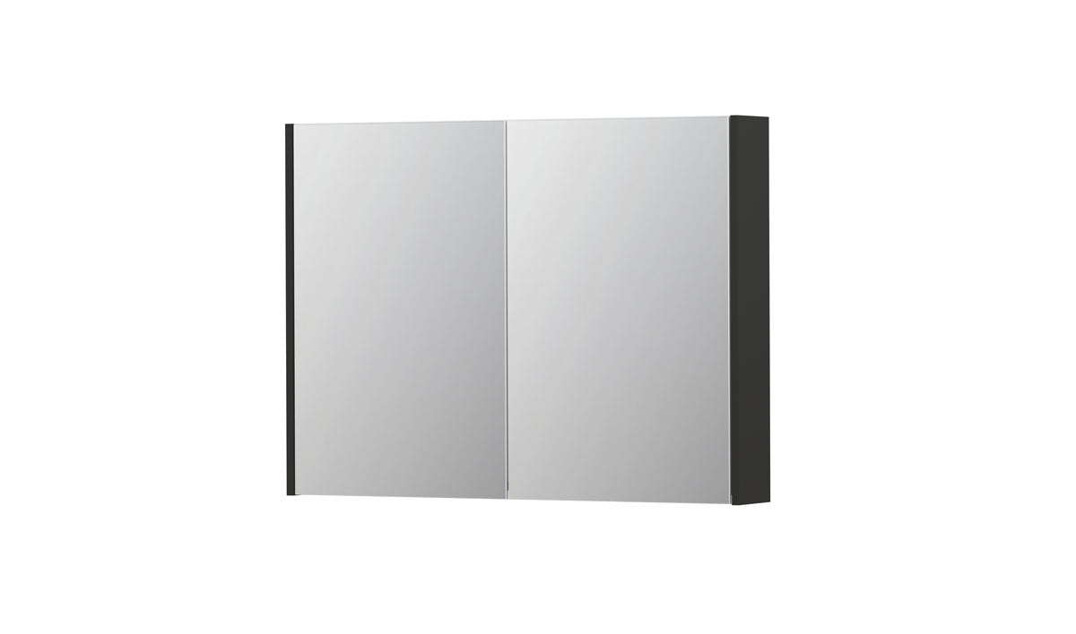 Ink SPK2 spiegelkast 2 deuren - 100x74cm - mat antraciet