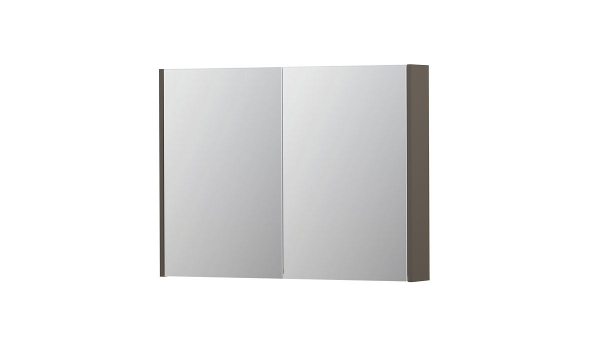 Ink SPK2 spiegelkast 2 deuren - 100x74cm - mat taupe