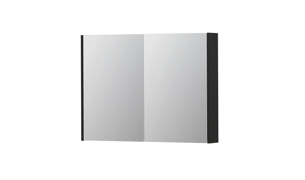 Ink SPK2 spiegelkast 2 deuren - 100x74cm - mat zwart