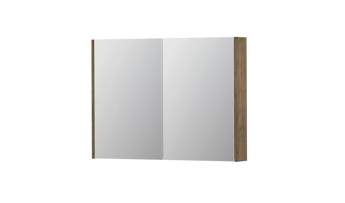 Ink SPK2 spiegelkast 2 deuren - 100x74cm - naturel eiken