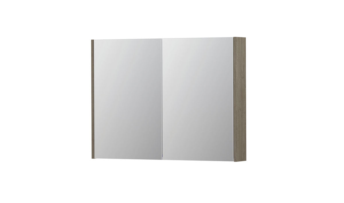 Ink SPK2 spiegelkast 2 deuren - 100x74cm - greige eiken