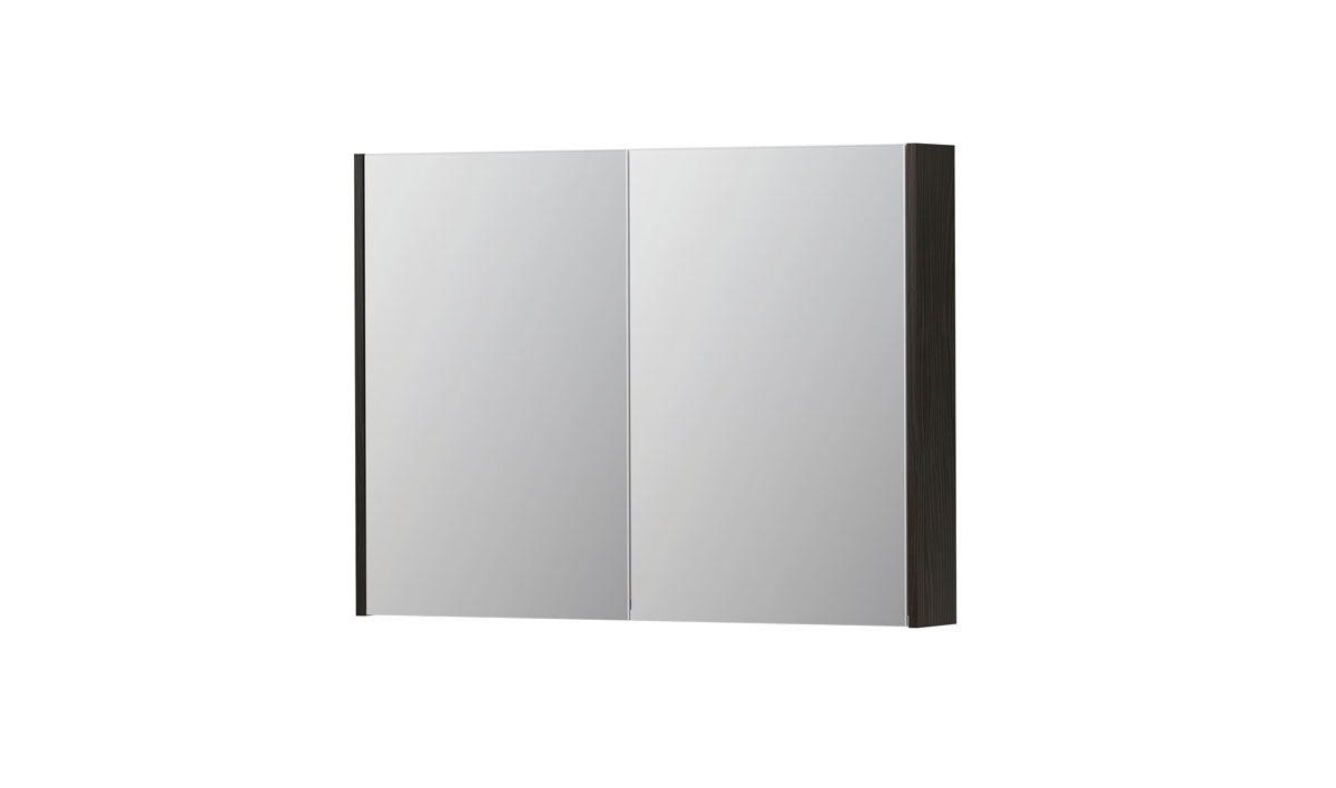 Ink SPK2 spiegelkast 2 deuren - 100x74cm - intens eiken