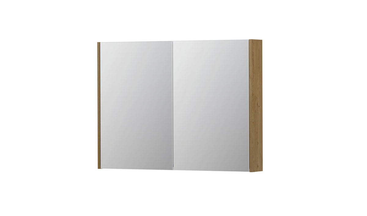 Ink SPK2 spiegelkast 2 deuren - 100x74cm - fineer natur