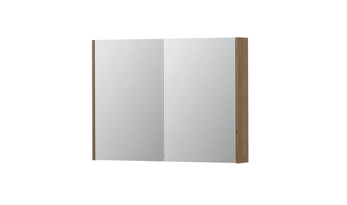 Ink SPK2 spiegelkast 2 deuren - 100x74cm - fineer ash grey