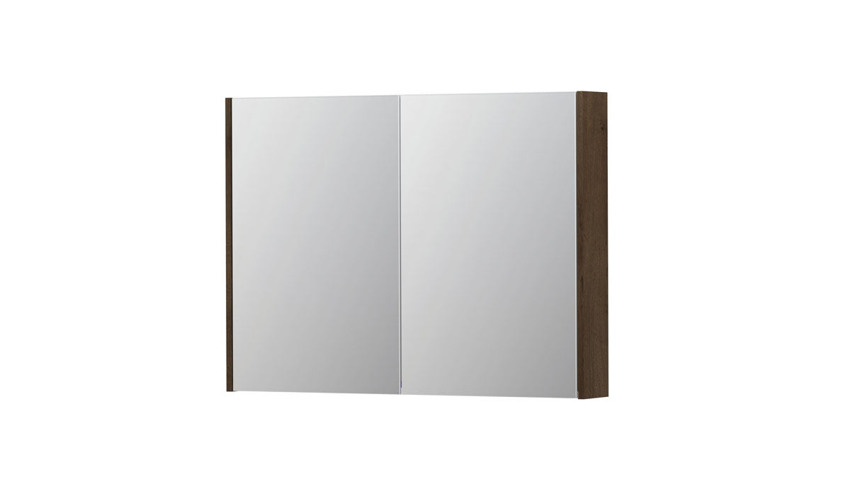 Ink SPK2 spiegelkast 2 deuren - 100x74cm - fineer chocolate