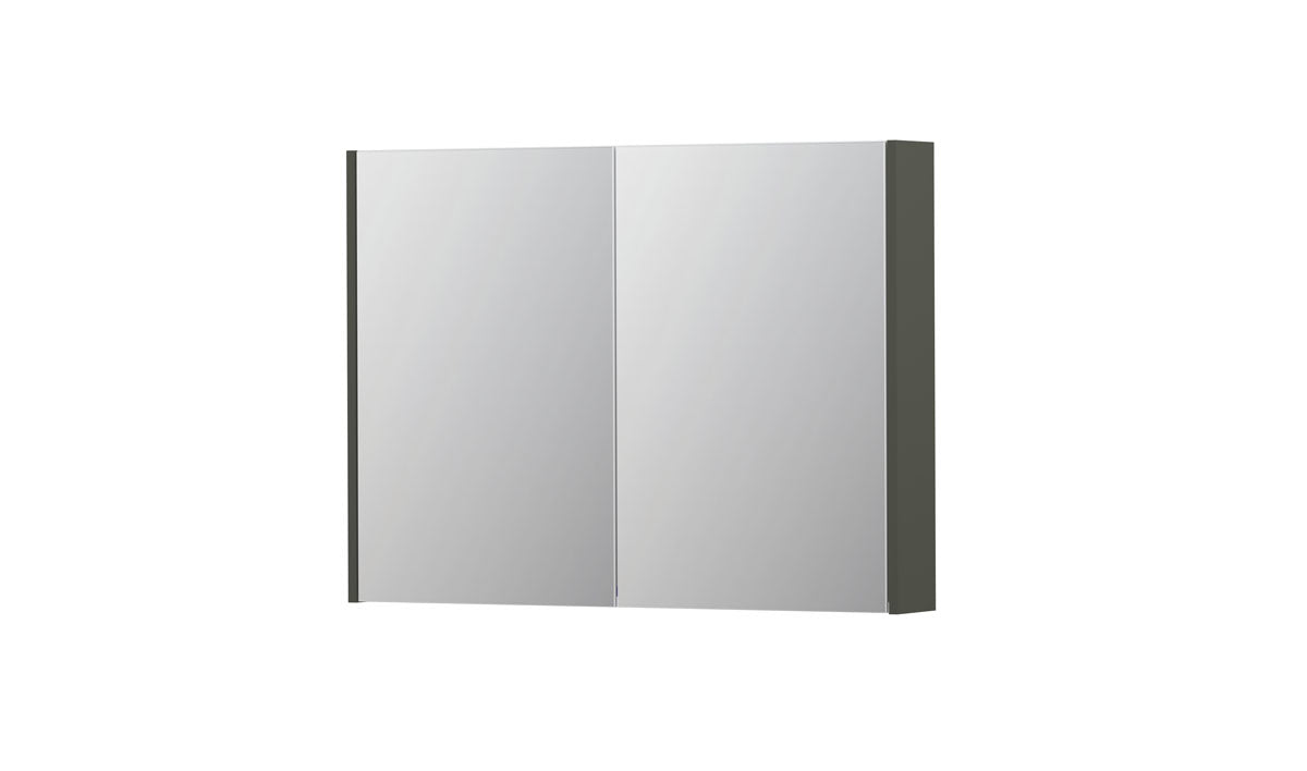 Ink SPK2 spiegelkast 2 deuren - 100x74cm - mat beton groen
