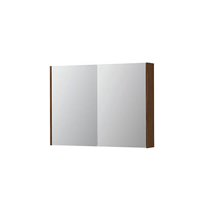 Ink SPK2 spiegelkast 2 deuren - 100x74cm - warm walnoot