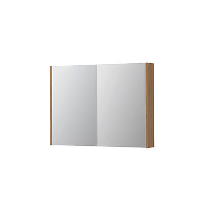 Ink SPK2 spiegelkast 2 deuren - 100x74cm - blank eiken