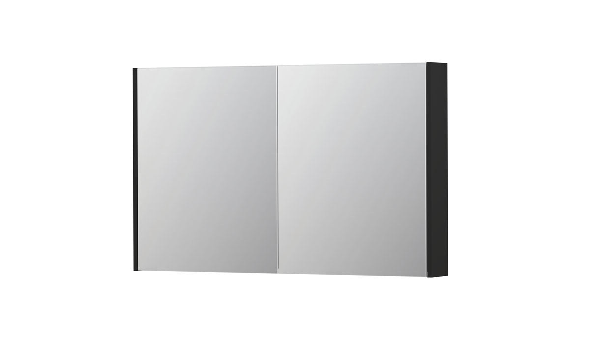 Ink SPK2 spiegelkast 2 deuren - 120x74cm - mat zwart