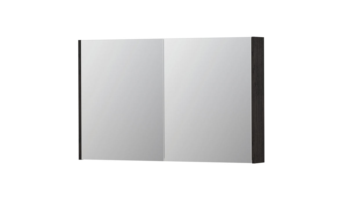Ink SPK2 spiegelkast 2 deuren - 120x74cm - houtskool eiken