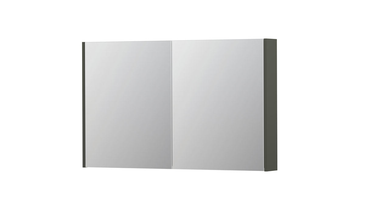 Ink SPK2 spiegelkast 2 deuren - 120x74cm - mat beton groen