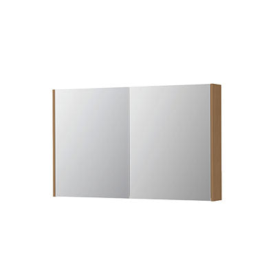 Ink SPK2 spiegelkast 2 deuren - 120x74cm - blank eiken