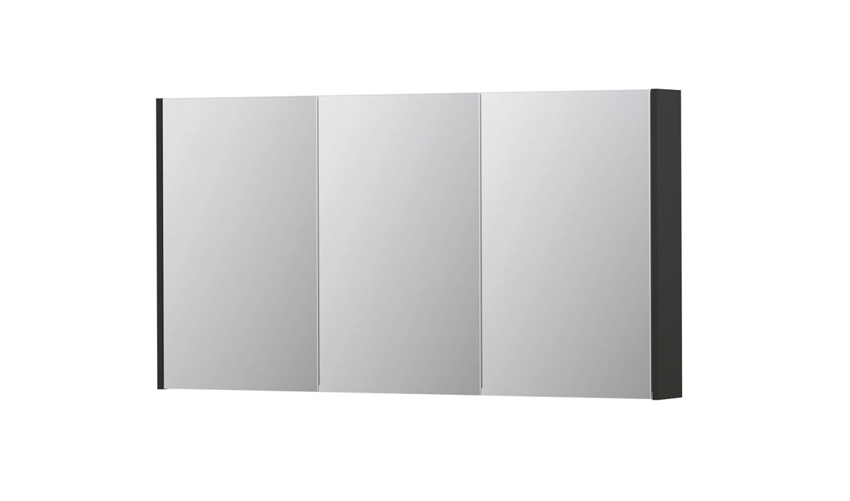 Ink SPK2 spiegelkast 3 deuren - 140x74cm - mat antraciet