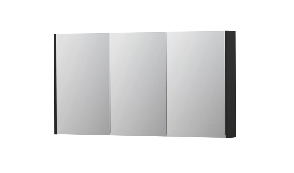 Ink SPK2 spiegelkast 3 deuren - 140x74cm - mat zwart