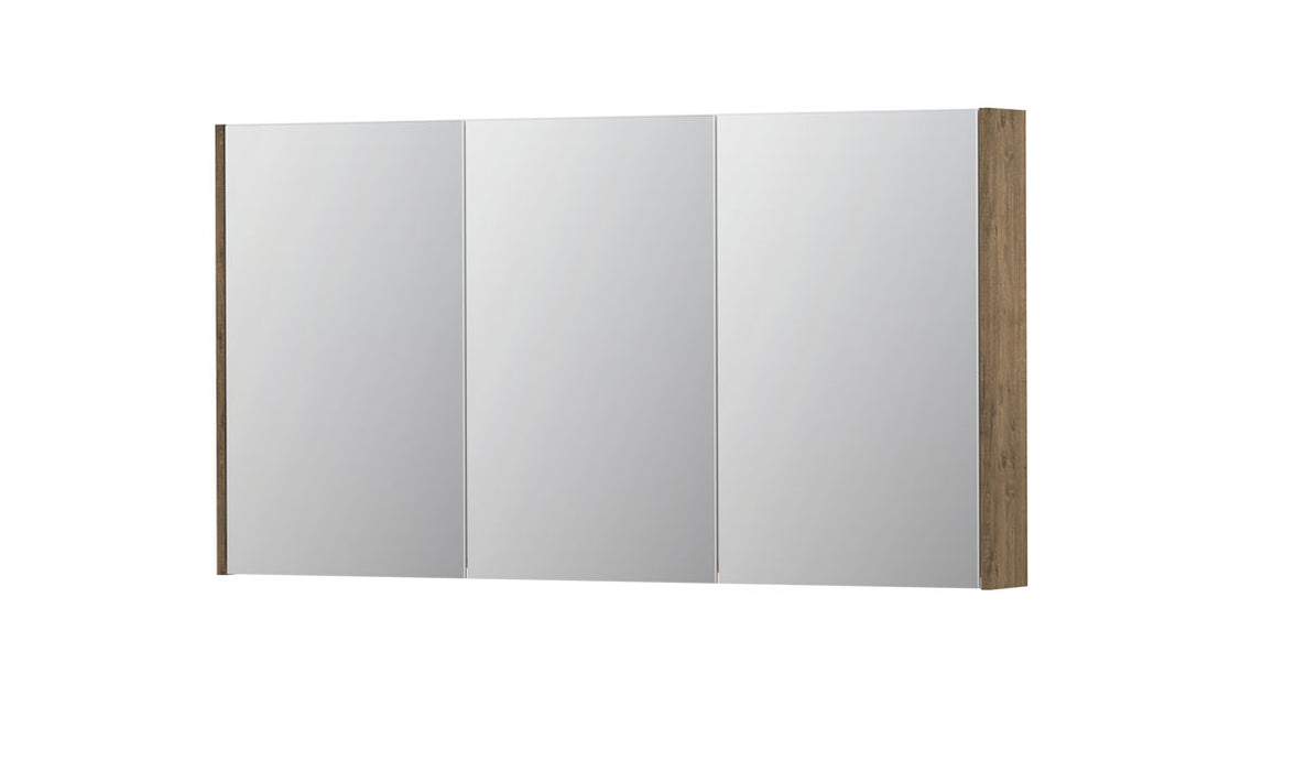 Ink SPK2 spiegelkast 3 deuren - 140x74cm - naturel eiken