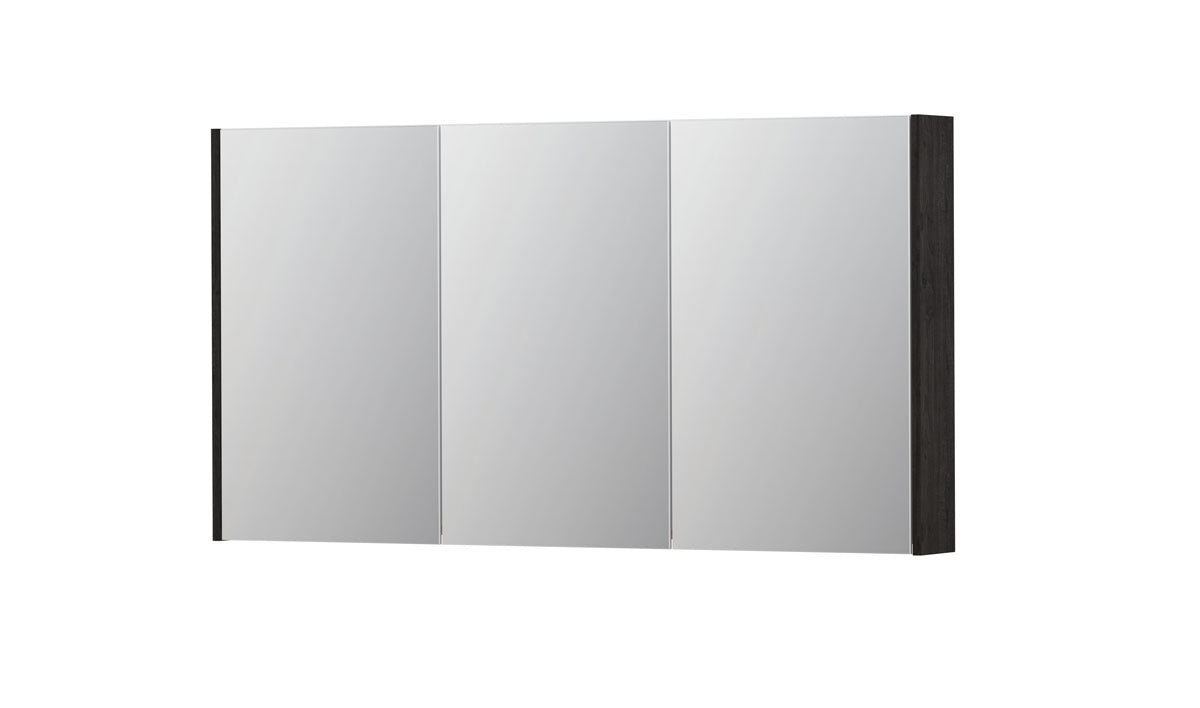 Ink SPK2 spiegelkast 3 deuren - 140x74cm - houtskool eiken
