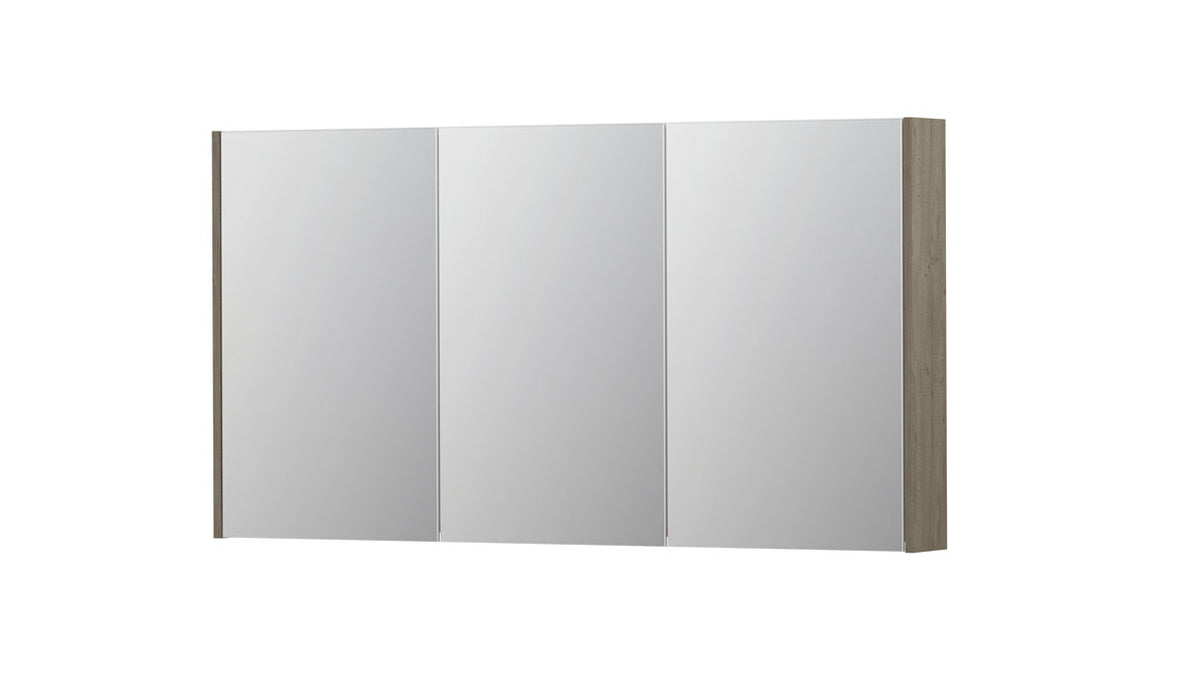 Ink SPK2 spiegelkast 3 deuren - 140x74cm - greige eiken
