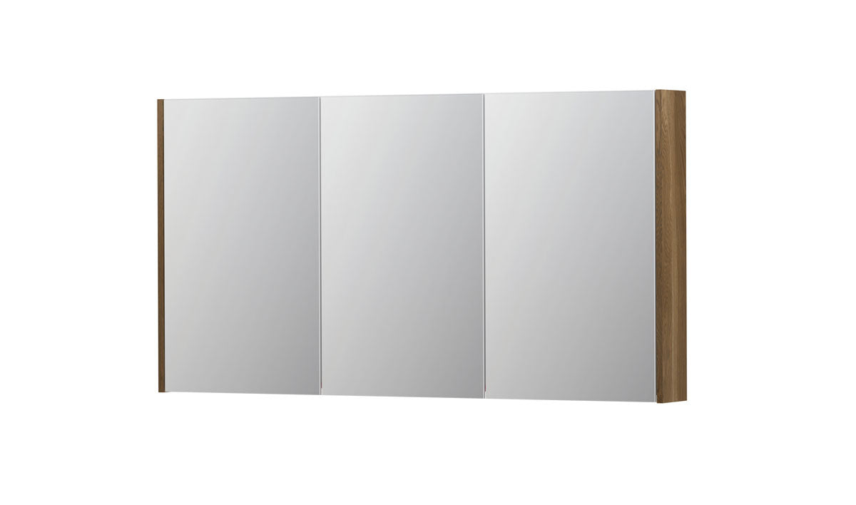 Ink SPK2 spiegelkast 3 deuren - 140x74cm - massief eiken aqua
