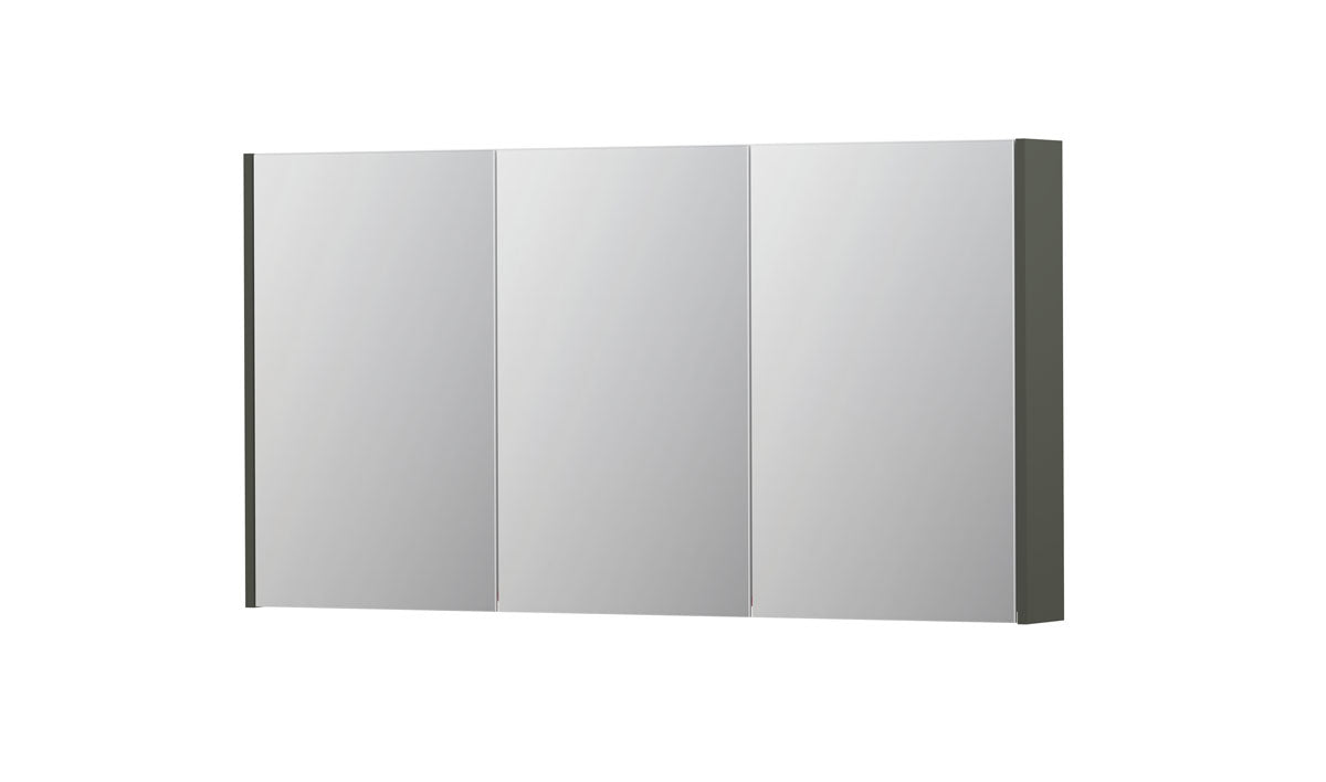 Ink SPK2 spiegelkast 3 deuren - 140x74cm - mat beton groen