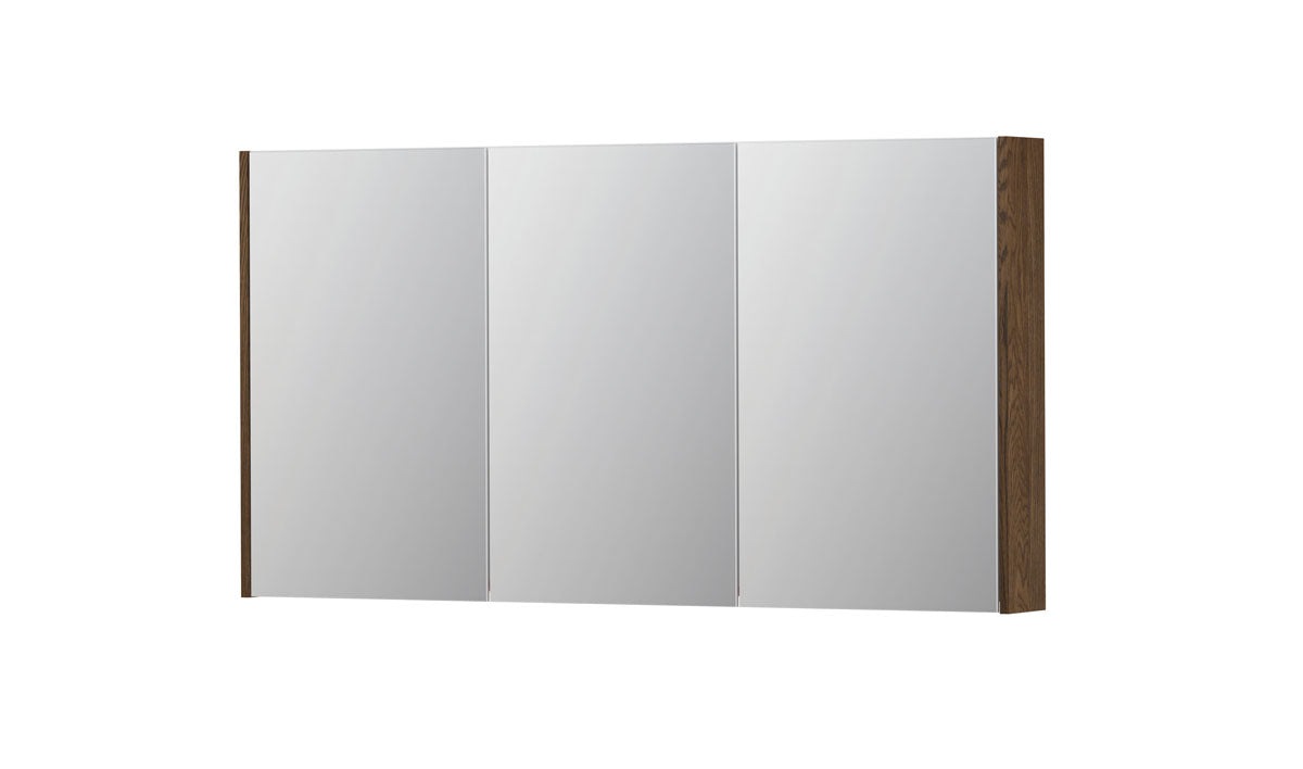 Ink SPK2 spiegelkast 3 deuren - 140x74cm - massief eiken chocolate