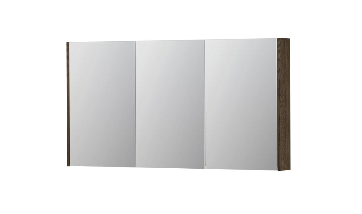 Ink SPK2 spiegelkast 3 deuren - 140x74cm - massief eiken charcoal