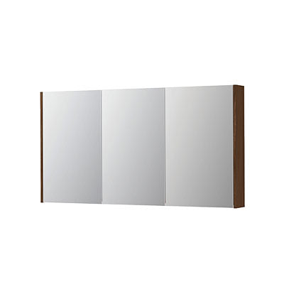 Ink SPK2 spiegelkast 3 deuren - 140x74cm - warm walnoot