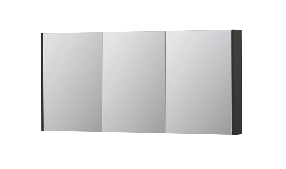 Ink SPK2 spiegelkast 3 deuren - 160x74cm - mat antraciet