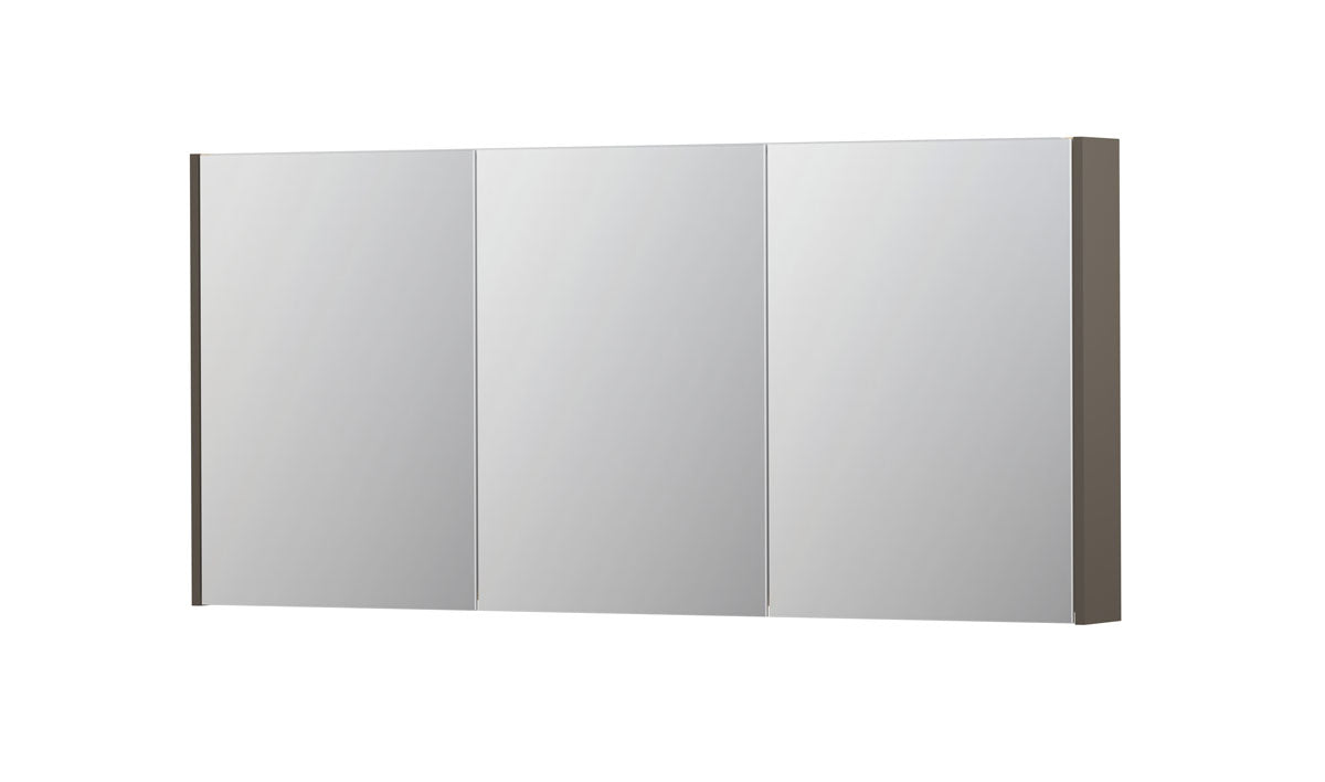 Ink SPK2 spiegelkast 3 deuren - 160x74cm - mat taupe