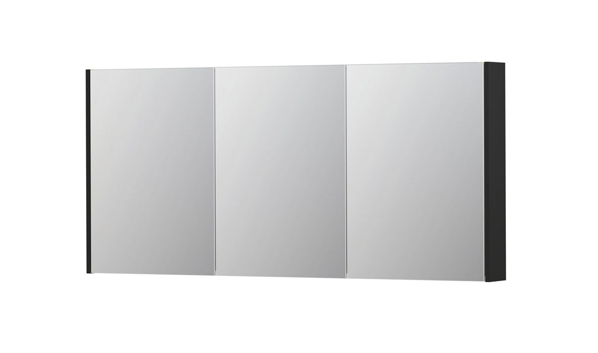 Ink SPK2 spiegelkast 3 deuren - 160x74cm - mat zwart