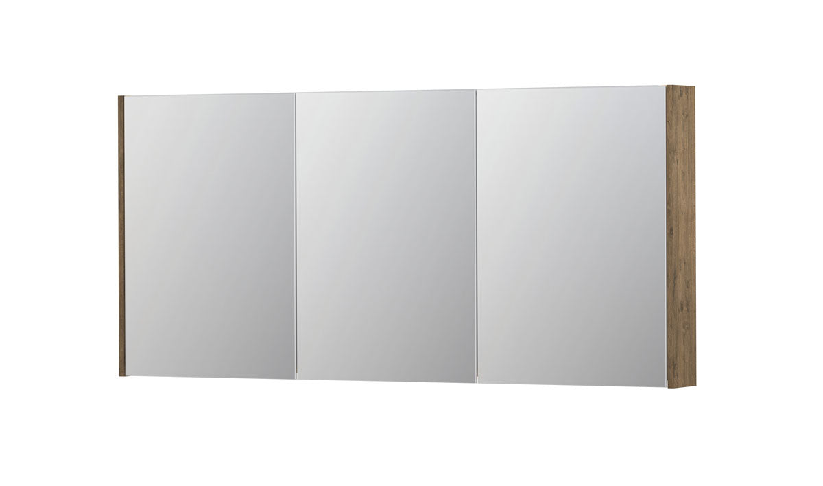 Ink SPK2 spiegelkast 3 deuren - 160x74cm - naturel eiken