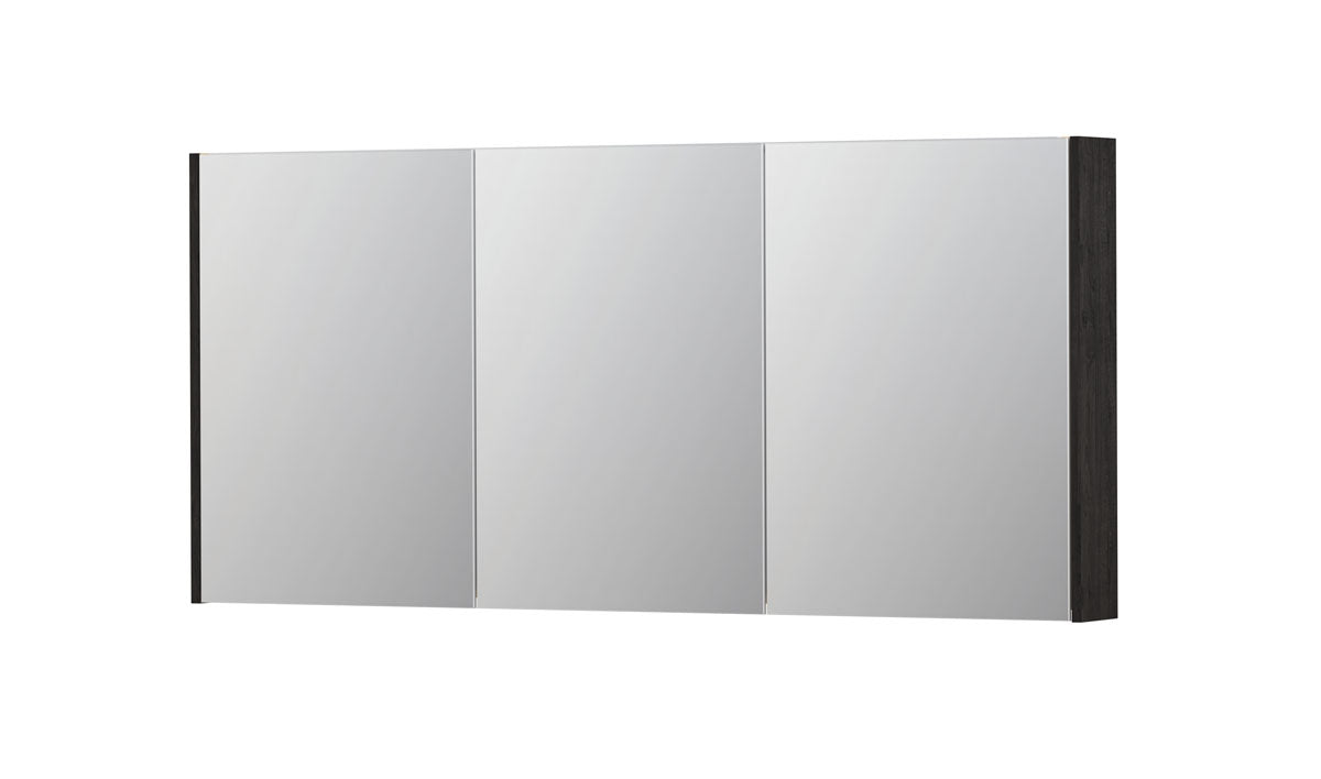 Ink SPK2 spiegelkast 3 deuren - 160x74cm - houtskool eiken