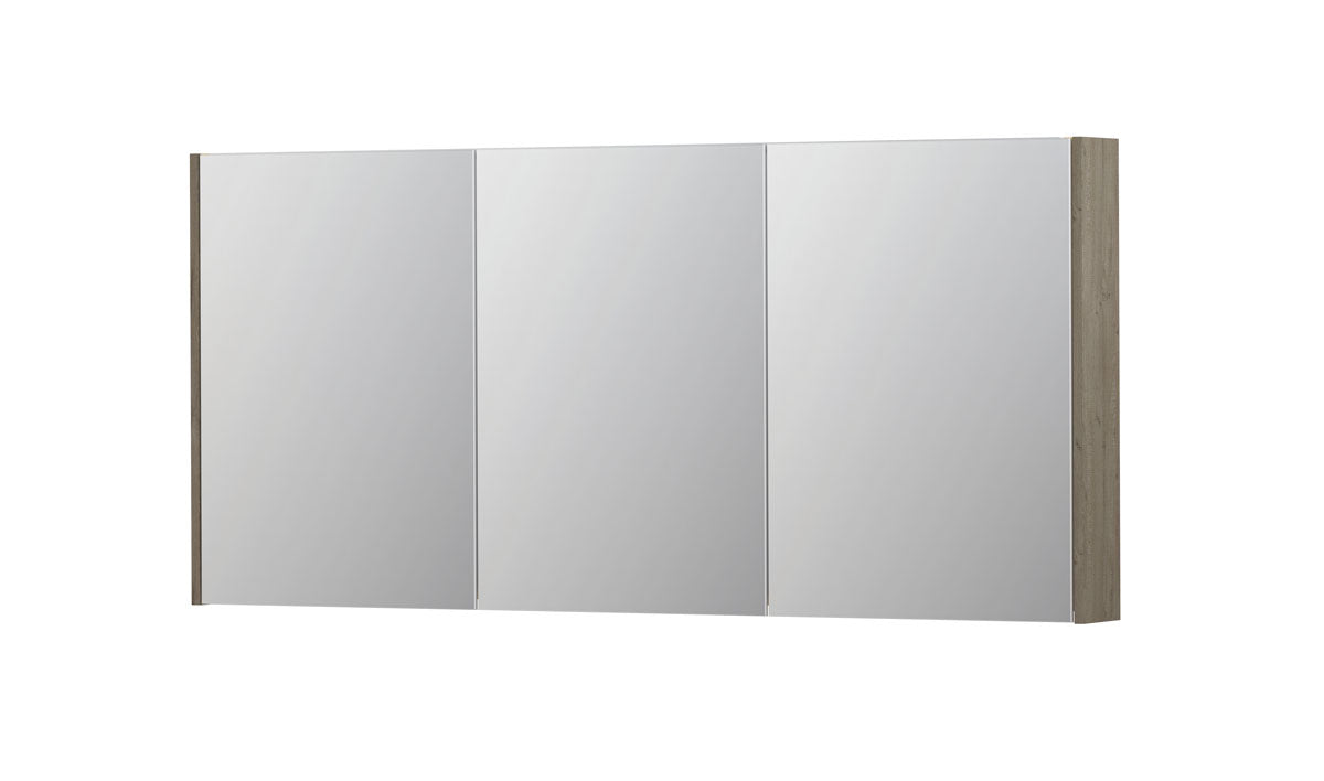 Ink SPK2 spiegelkast 3 deuren - 160x74cm - greige eiken