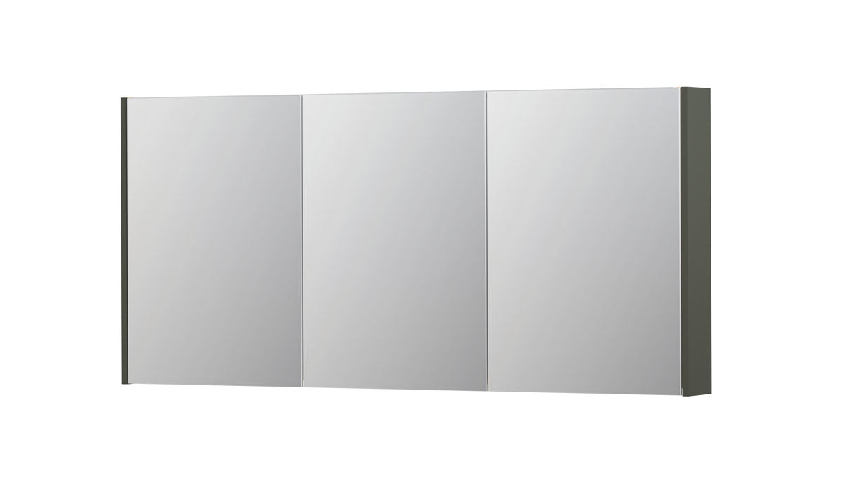 Ink SPK2 spiegelkast 3 deuren - 160x74cm - mat beton groen