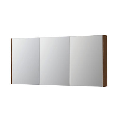 Ink SPK2 spiegelkast 3 deuren - 160x74cm - warm walnoot