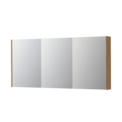 Ink SPK2 spiegelkast 3 deuren - 160x74cm - blank eiken