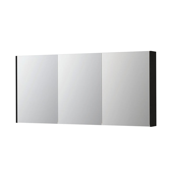 Ink SPK2 spiegelkast 3 deuren - 160x74cm - fineer matt intens black