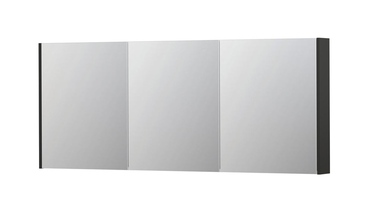 Ink SPK2 spiegelkast 3 deuren - 180x74cm - mat antraciet