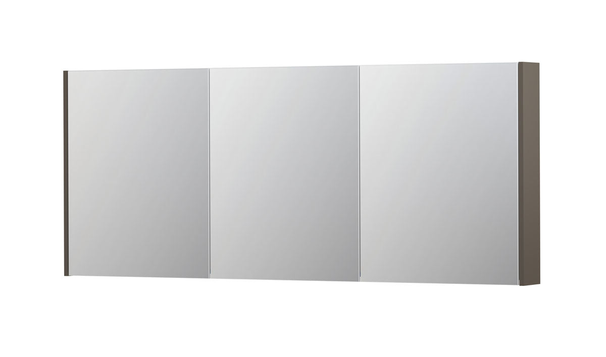Ink SPK2 spiegelkast 3 deuren - 180x74cm - mat taupe