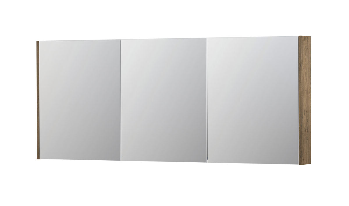 Ink SPK2 spiegelkast 3 deuren - 180x74cm - naturel eiken