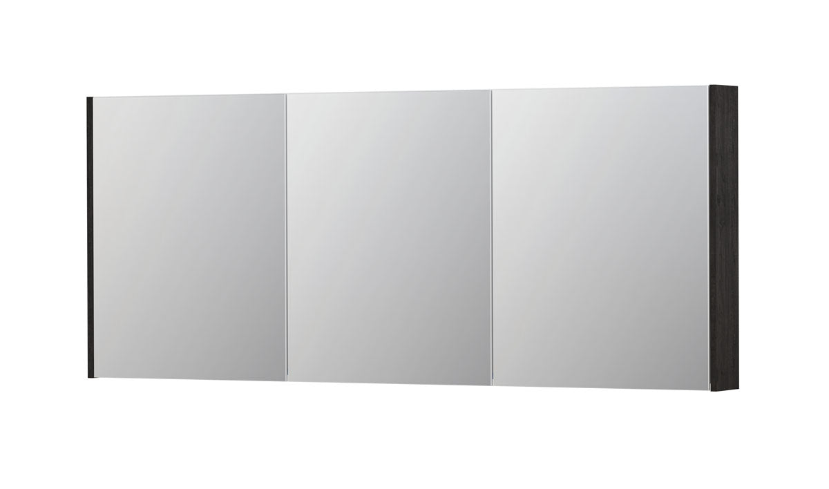 Ink SPK2 spiegelkast 3 deuren - 180x74cm - houtskool eiken
