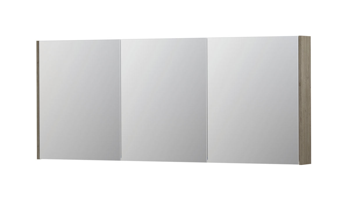 Ink SPK2 spiegelkast 3 deuren - 180x74cm - greige eiken