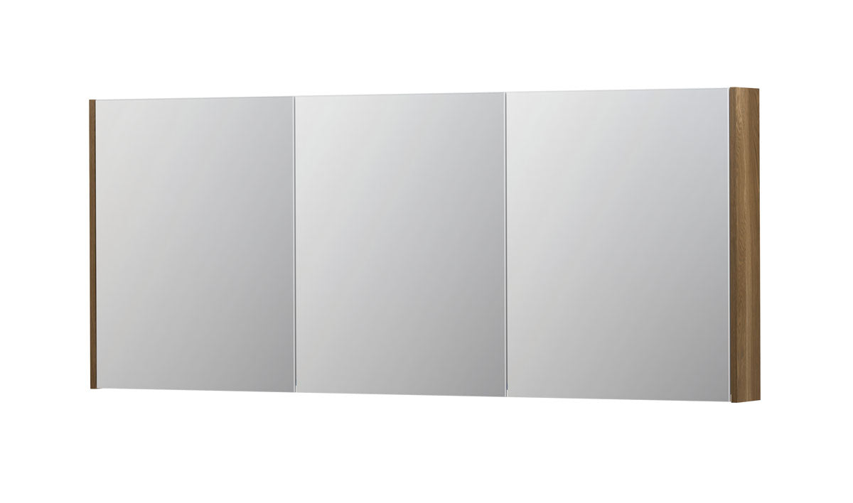 Ink SPK2 spiegelkast 3 deuren - 180x74cm - massief eiken aqua