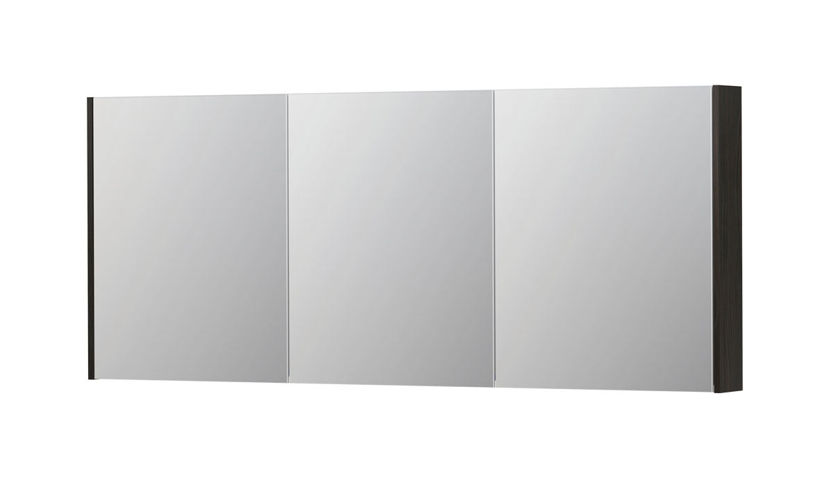 Ink SPK2 spiegelkast 3 deuren - 180x74cm - intens eiken